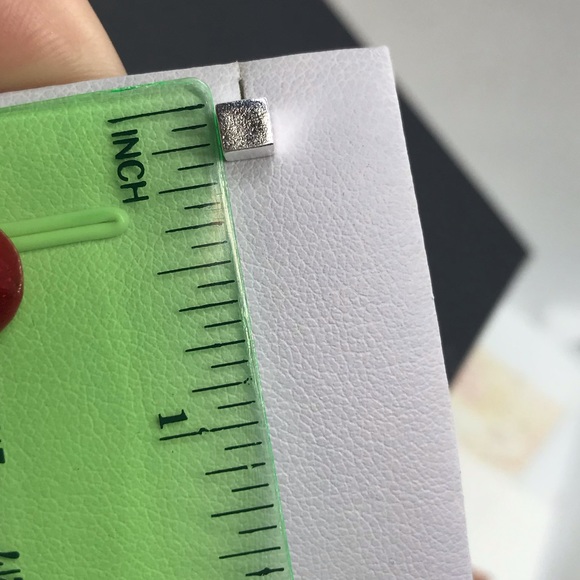 Sterling Silver 925 Cube Stud Earrings - Picture 5 of 5